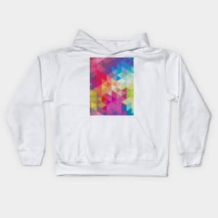 Geometric Fractal Triangles Rainbow Kids Hoodie